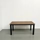 Solid oak dining table from the 70s with metal legs