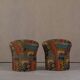 Postmodern abstract upholstery armchairs, Germany 1980s set of 2