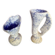 Pair of Snowstone Vases Ceramic White Blue France Vintage #D55