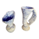 Pair of Snowstone Vases Ceramic White Blue France Vintage #D55