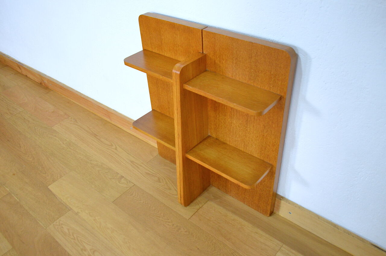 Vintage blond oak shelf 1960