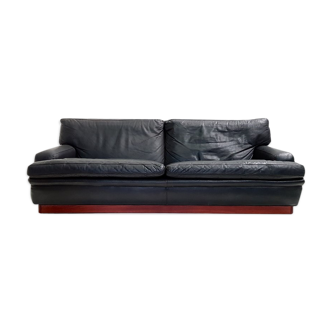 "Merkur" sofa 3 seater in black leather