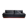 "Merkur" sofa 3 seater in black leather