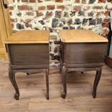 Pair of renovated solid wood bedside tables