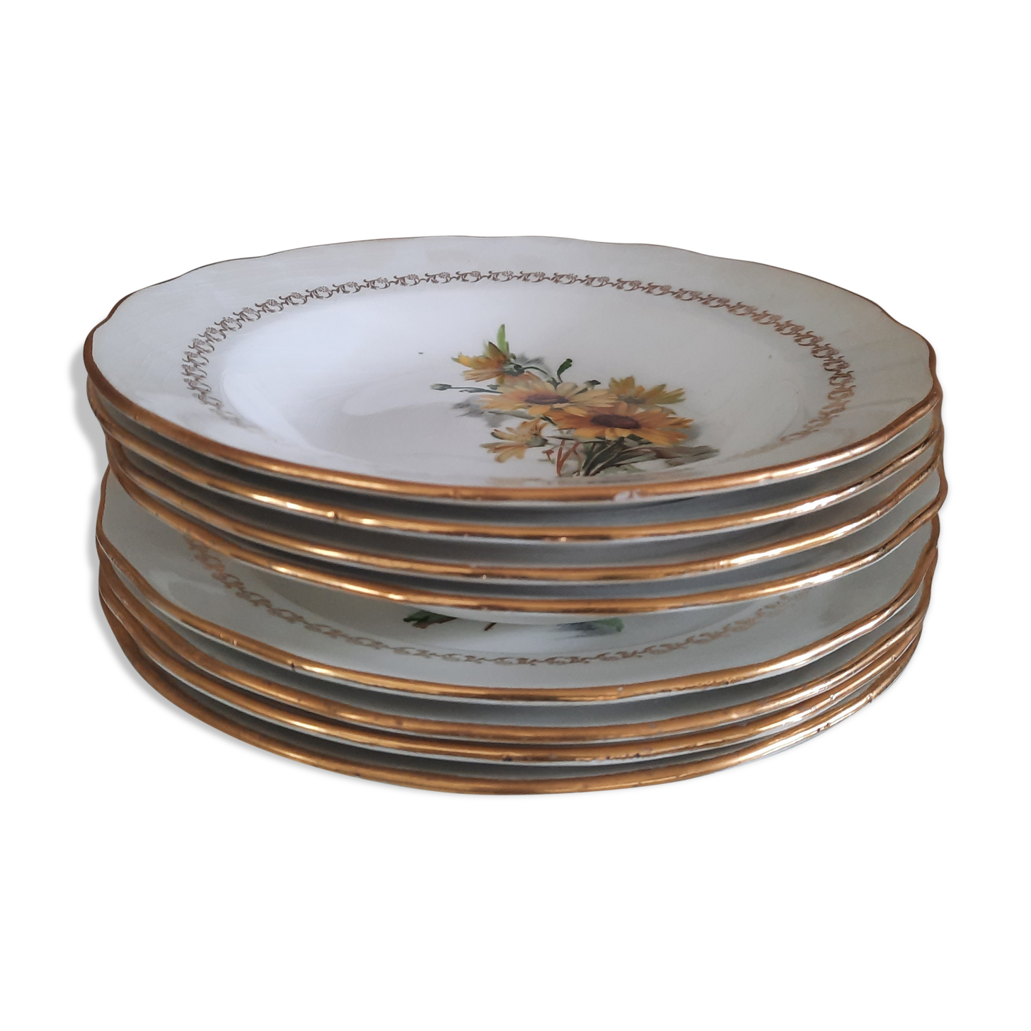 Lot plates Gien model marguerite