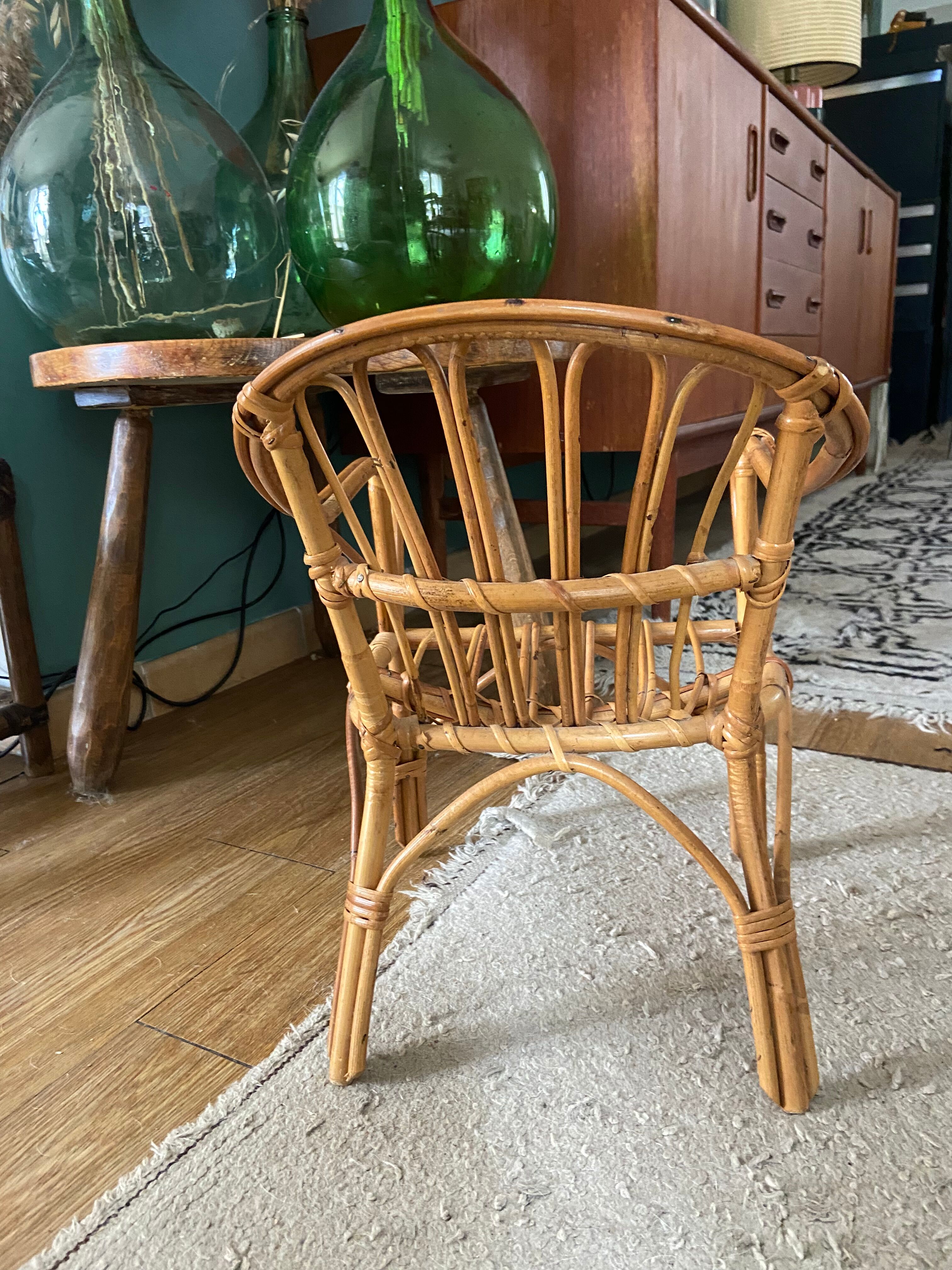 Children's rattan armchair