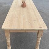 Large renovated table for 10 people - 1 drawer in raw solid wood