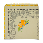Torchon ancien brodé "citrons"