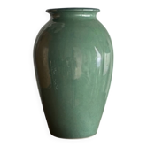 Jade green glazed ceramic vase, Vallauris 1950