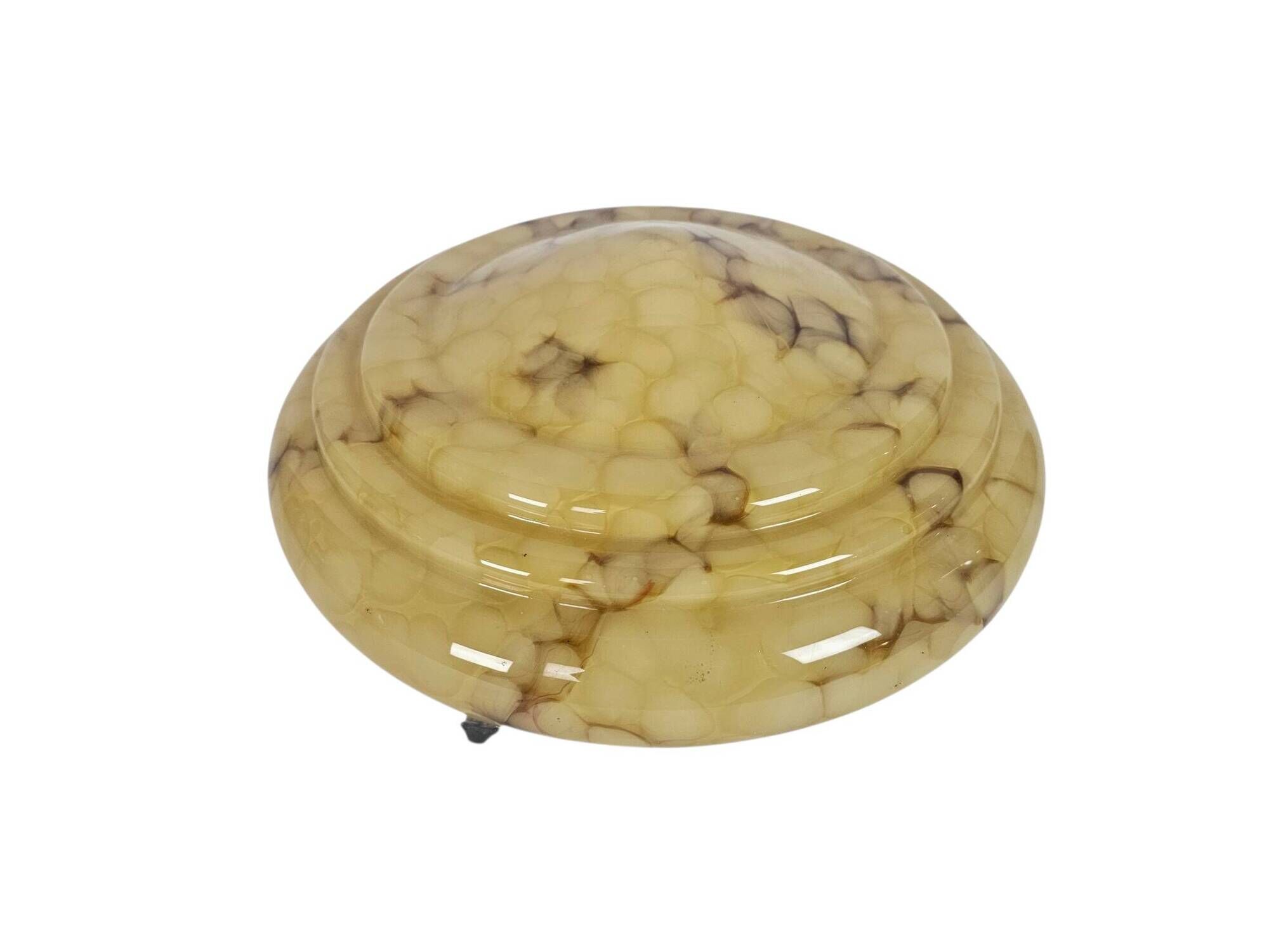 Art Deco - bowl lamp - marbled glass - pendant lamp - France - 1930s