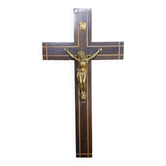 Crucifix ancien bois et métal