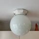 Vintage porcelain and opaline ceiling lamp Art Deco