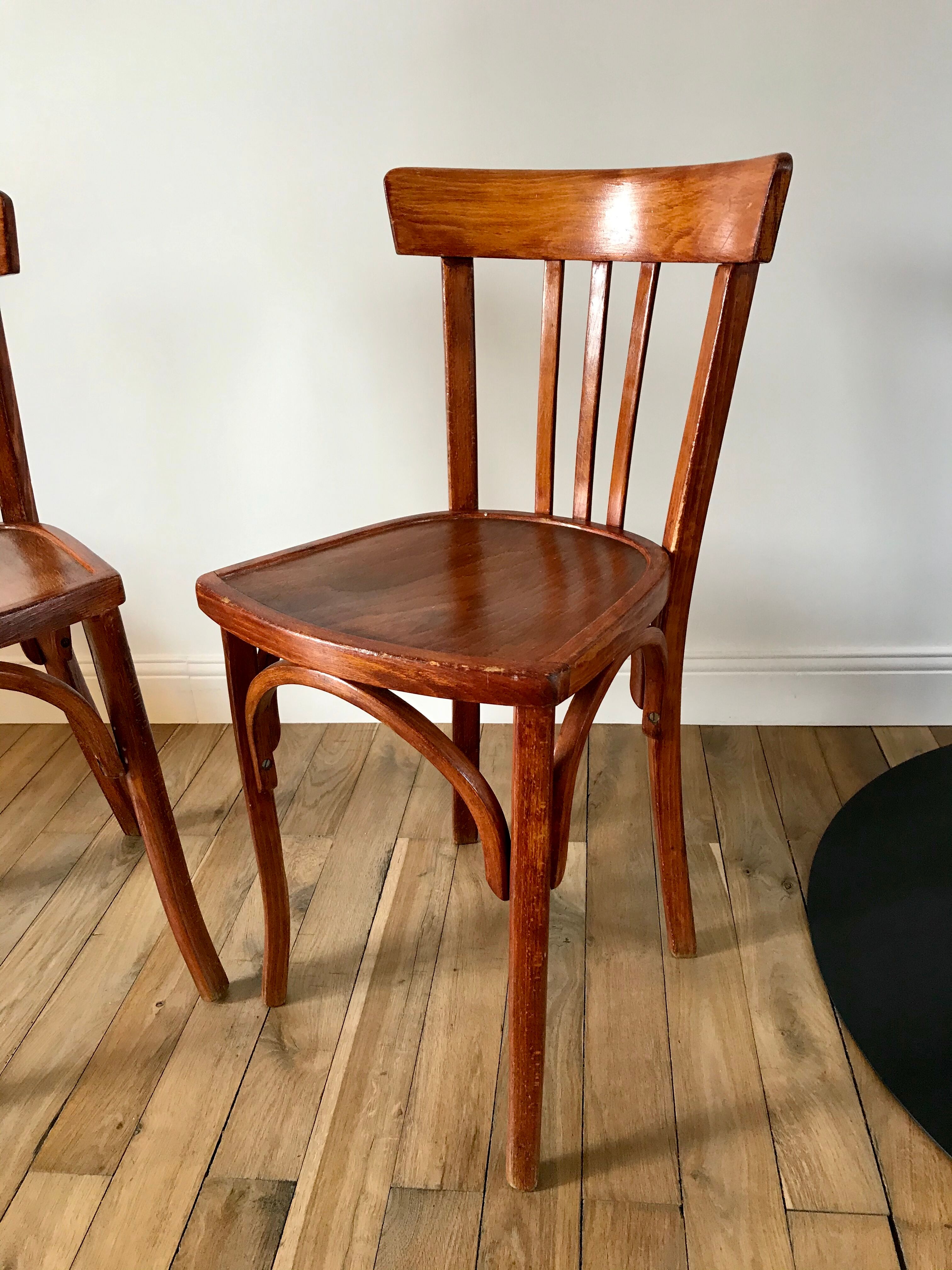 Duo de chaises bistrot Luterma années 30