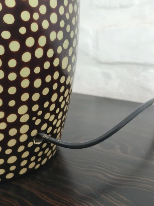 Chulucanas handcrafted ceramic table lamp, Peru, dated 2005