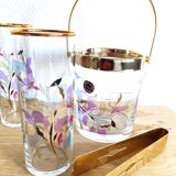 Verres et seau à glaçons en cristal