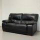 Two-seater black leather sofa — Italian postmodern design