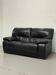 Two-seater black leather sofa — Italian postmodern design