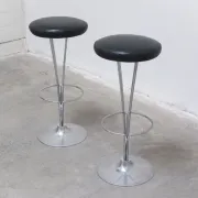 Danish modern pair of bar stools by Piet Hein for Fritz Hansen, 1960s