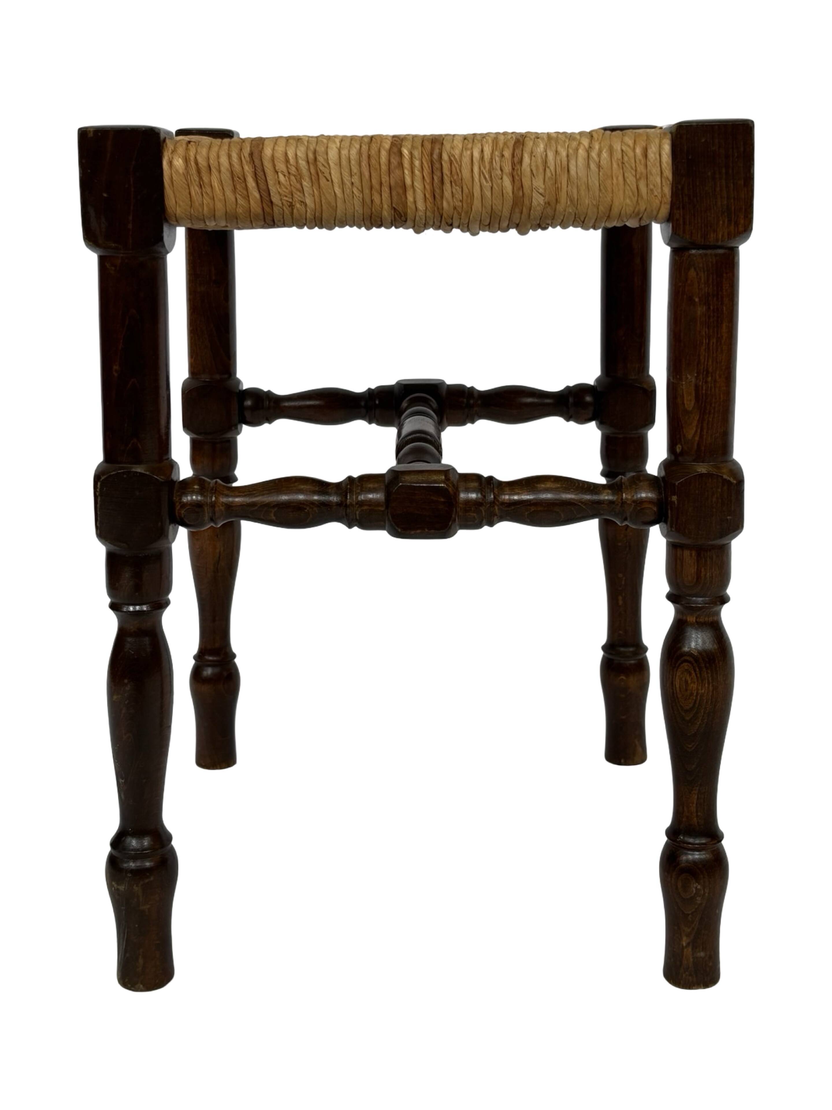 Vintage stool side table design brutalist design 60's oak