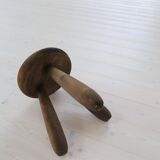 Sculptural stool in stained pine, attributed to Ingvar Hildingsson, Sweden 1970.