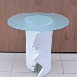 Eglantine Moreau ceramic and glass side table, France 1980