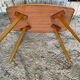 Table Basse Ancienne Scandinave Bois Pieds Compas Années 60 Vintage #E