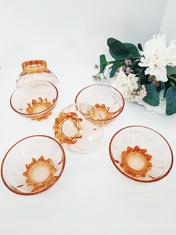 Lot of 6 glasses of pink champagne of 70 years