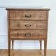 Meuble d'appoint vintage en bois avec 3 tiroirs - Années 60