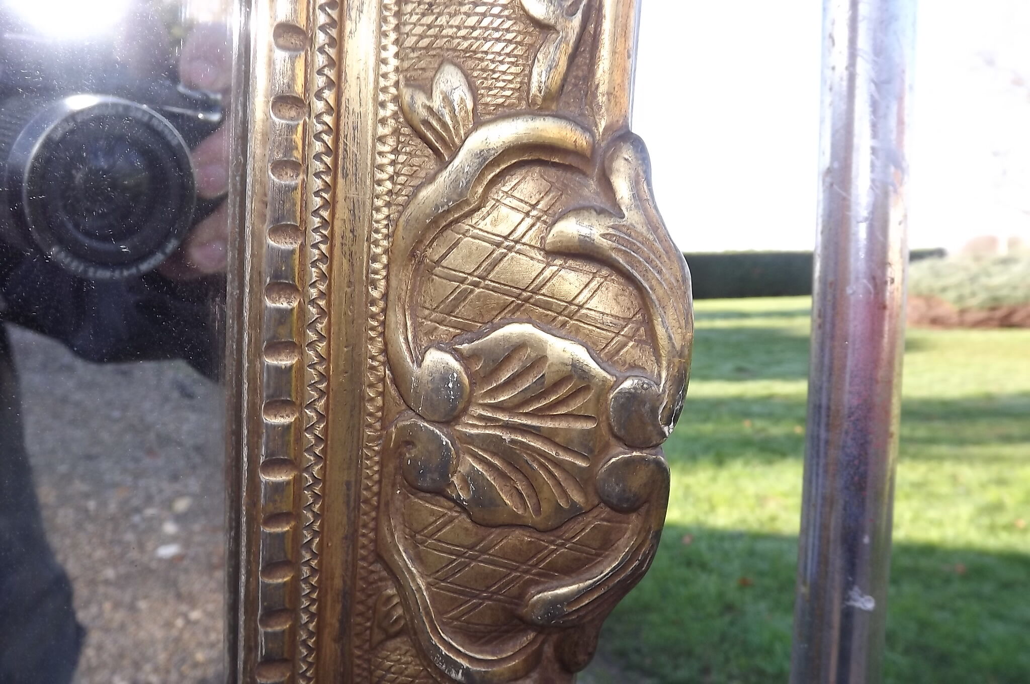 19 th wood and Stuk gold mirror