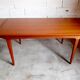 Vintage Scandinavian table 50s 60s in solid teak with extensions, stamped LB