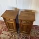 Pair of antique solid oak bedside tables