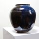 Small vintage/antique vase, very fine stoneware, flamed glaze, signature art ceramic