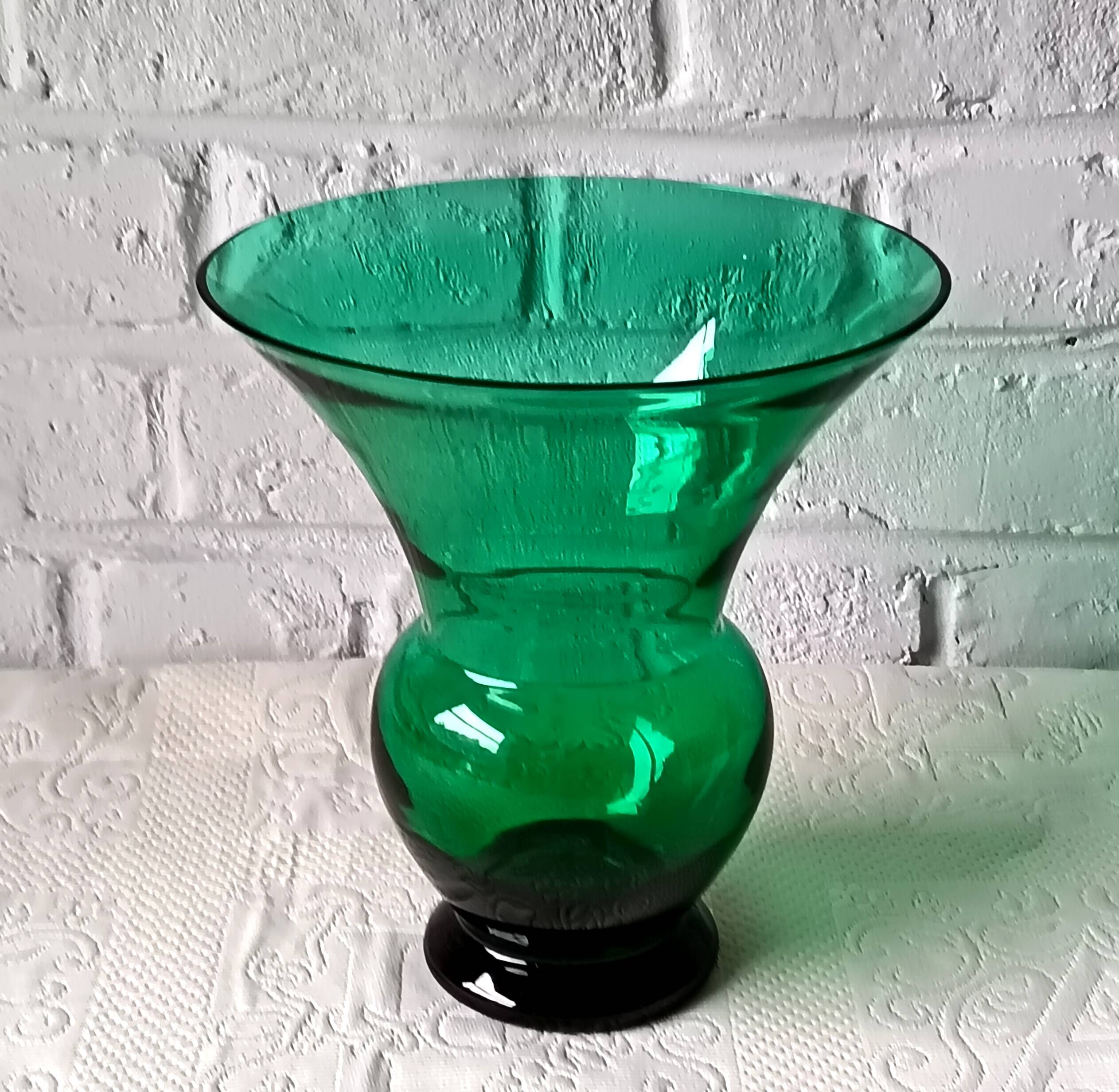 Vintage Green Glass Vase