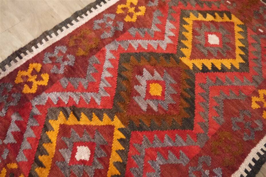 Vintage Maimana rug, handmade, Afghanistan mid century