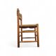 2 x pine wood woven reed dining chairs / France 1950s