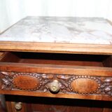 Wooden and marble bedside table