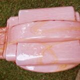 Art Deco pendant lamp in pink glass