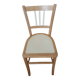 Refurbished wooden chair in beige porcelain