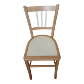 Chaise bois relookée beige porcelaine