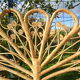 Peacock double rattan headboard