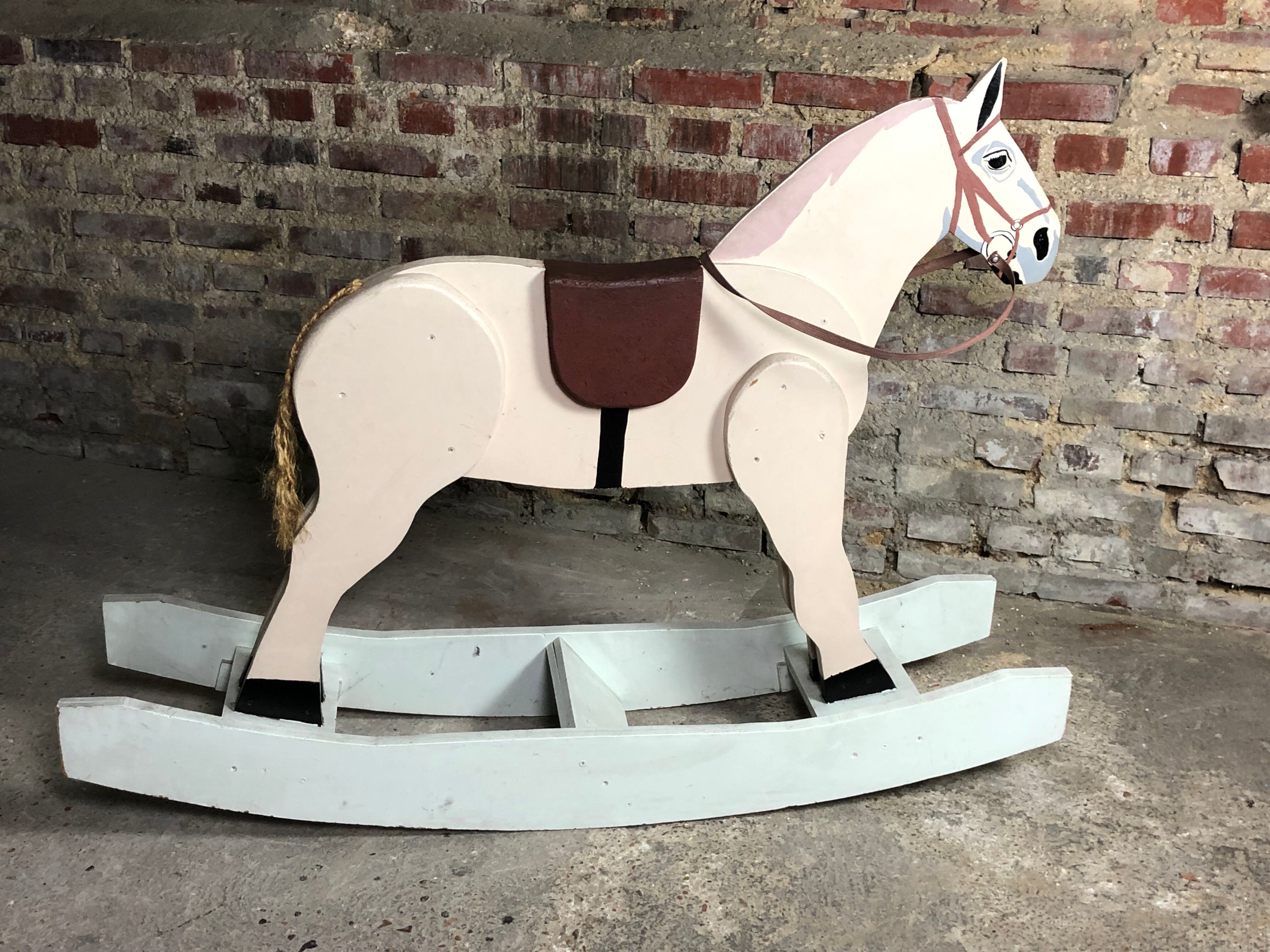 Wooden children's rocking horse 1950's