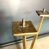 Brutalist golden candle holder