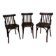 Set of 3 vintage wooden bistro chairs from around 1950.