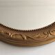 Large Baroque Mirror • Oval Arch • Carved Wood • Resin • 1950