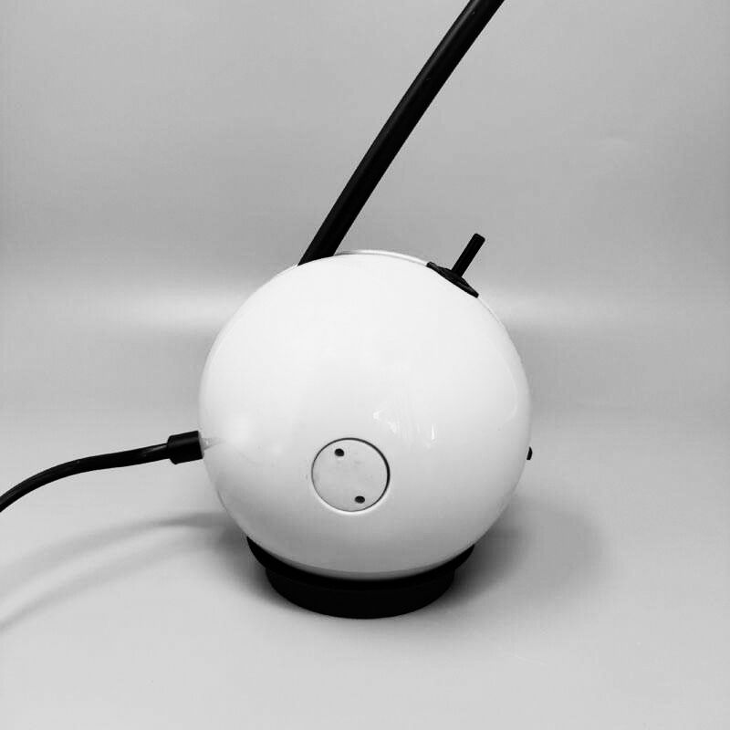 1970s white table lamp "alina" by valenti with box, made in italy