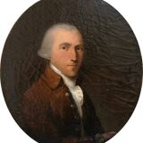 French 18th Century Oval Pastel Portrait of a Man in Original Frame