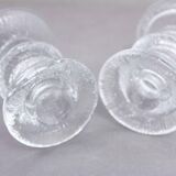 Pair of Scandinavian glass candlesticks