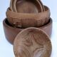 four vintage solid wood bowls