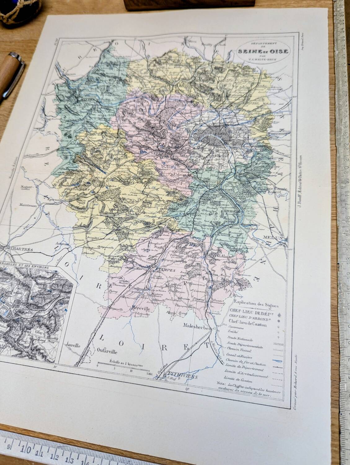 Map of Seine and Oise, printed in 1883.