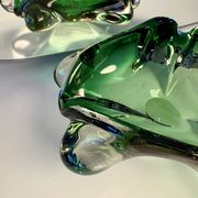 Green Murano glass ashtray/trinket dish from 1970.